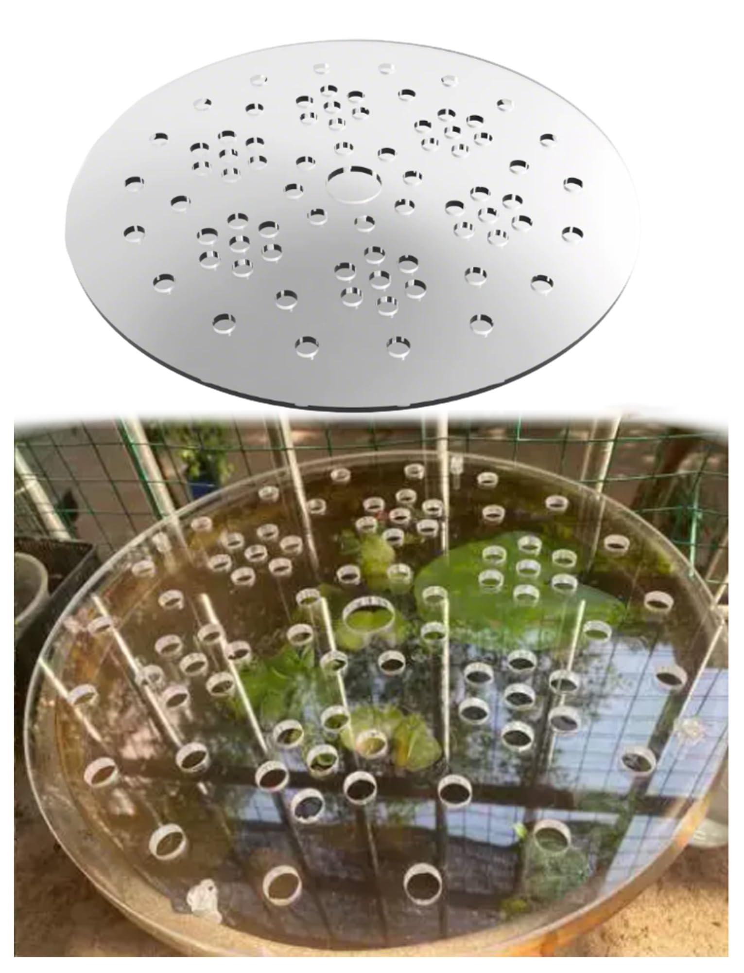 Amazon | 空気穴付き透明アクリル丸型水槽蓋カバー、厚さ5mm/8mm(5mm