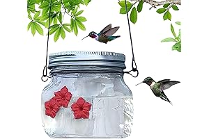 Sherem Hummingbird Feeder with Leak Proof Flowers & Wide Opening