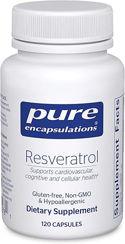 Pure Encapsulations Resveratrol  Suplemento para apoyar la salud cardiovascular, cognitiva y celular*  120 cápsulas