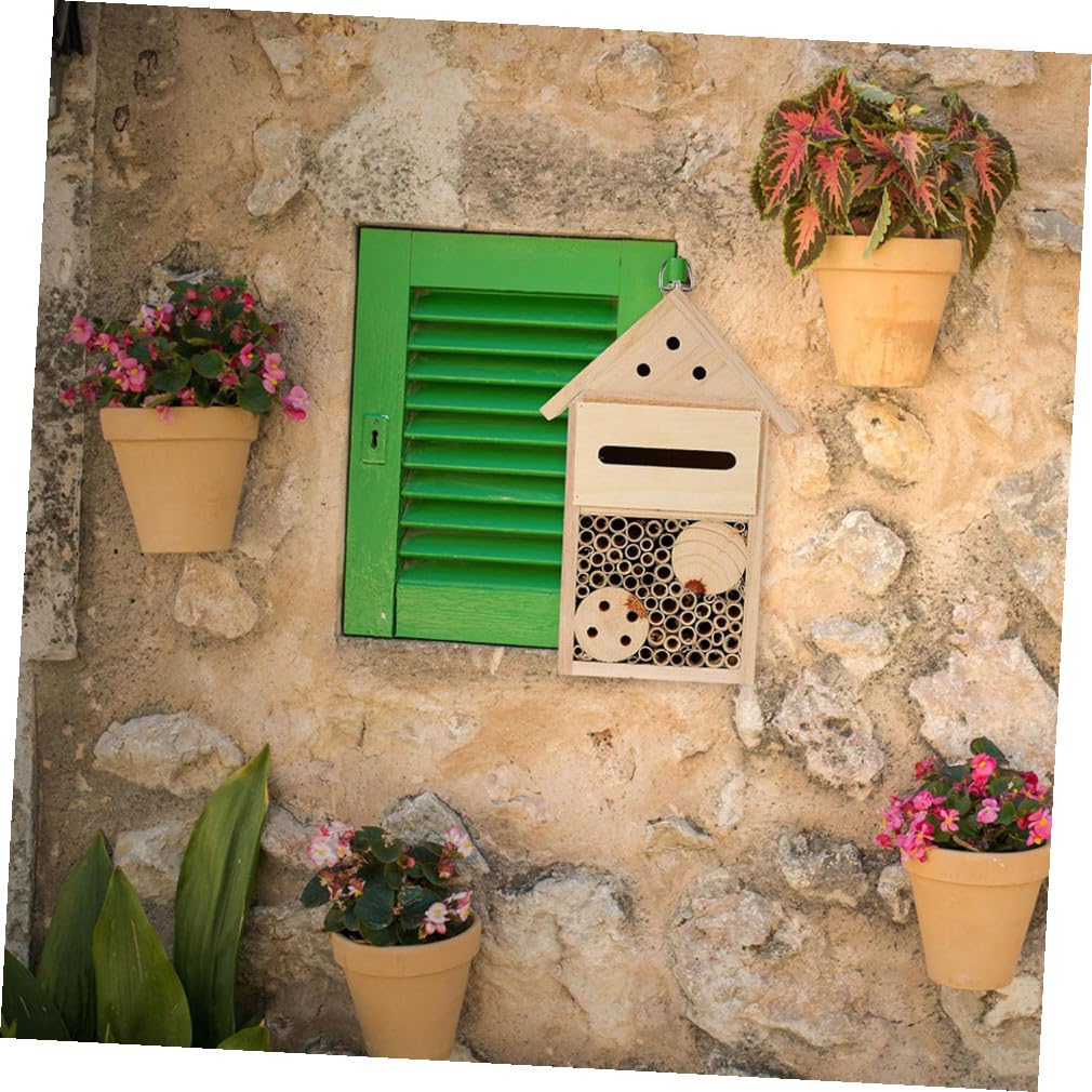 2 Pezzi Casa per Api Decorazione per Insetti e Facile da Appendere Habitat Sicuro per Api Solitarie e Insetti