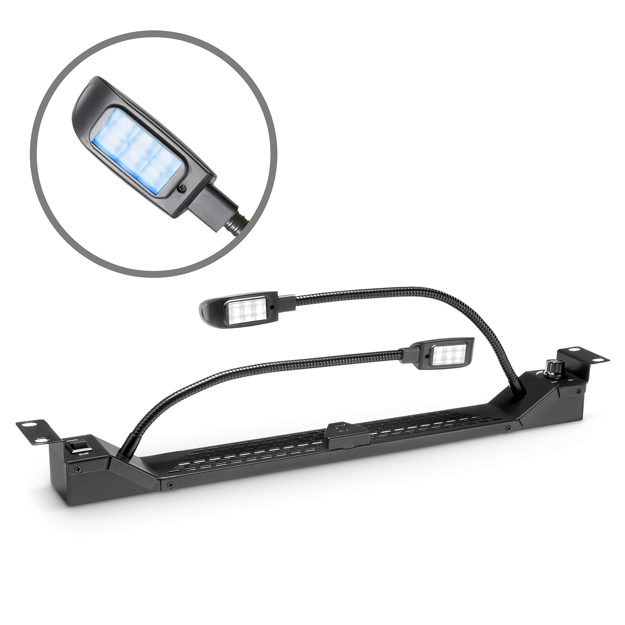 Adam Hall 87463 19" lampa LED do stojaka, podwójna ze ściemniaczem