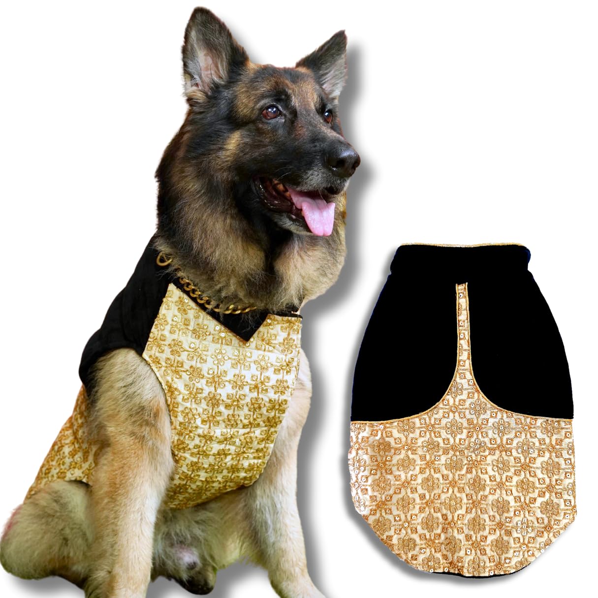 Kitty & The Woof Gang Dog Sherwani | Dog sherwani for wedding | Cat sherwani | Dog Dress | Traditional costume | Pet apparel Festive/Wedding/Diwali/Navratri | Ethnic Wear | small, medium, large XXS-8 (B09QZ14R2V) Amazon Price History, Amazon Price Tracker
