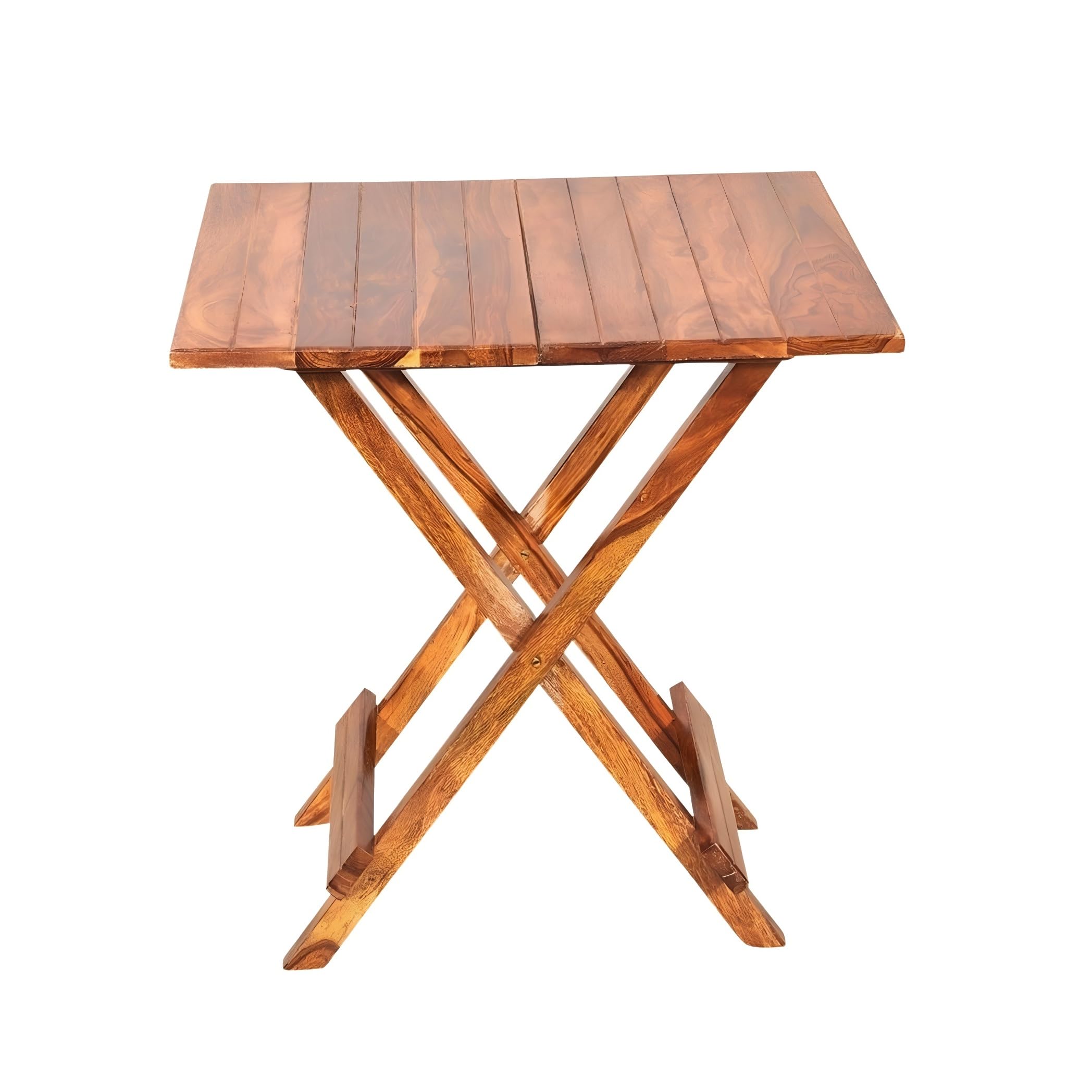 wooden foldable patio table for outdoor | folding table with x-shaped legs | portable garden table for balcony, picnic & camping | outdoor furniture (natural)
