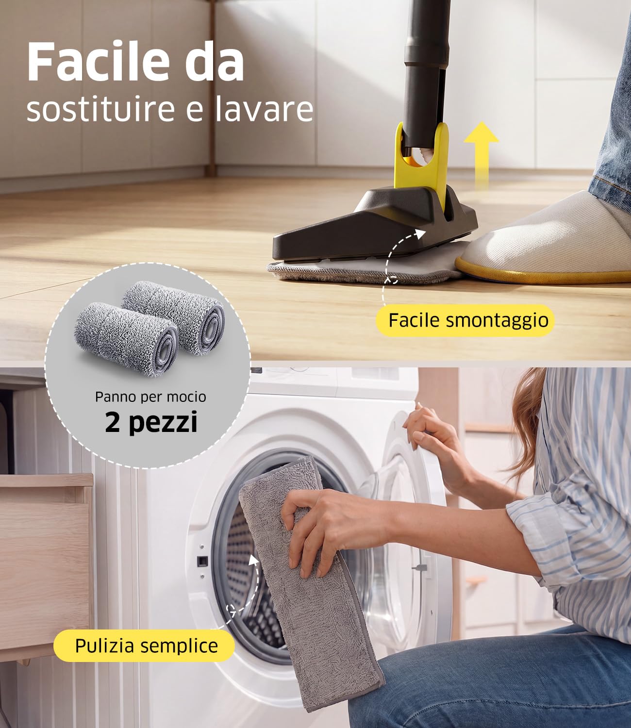 PEXCHO Scopa a Vapore Multifunzione 7 in 1, 1500W Pulitore a Vapore Elimina il 99,9% di Virus e Batteri, Si riscalda in 15 secondi, Serbatoio Estraibile, Lavapavimenti a Vapore Senza Prodotti Chimici