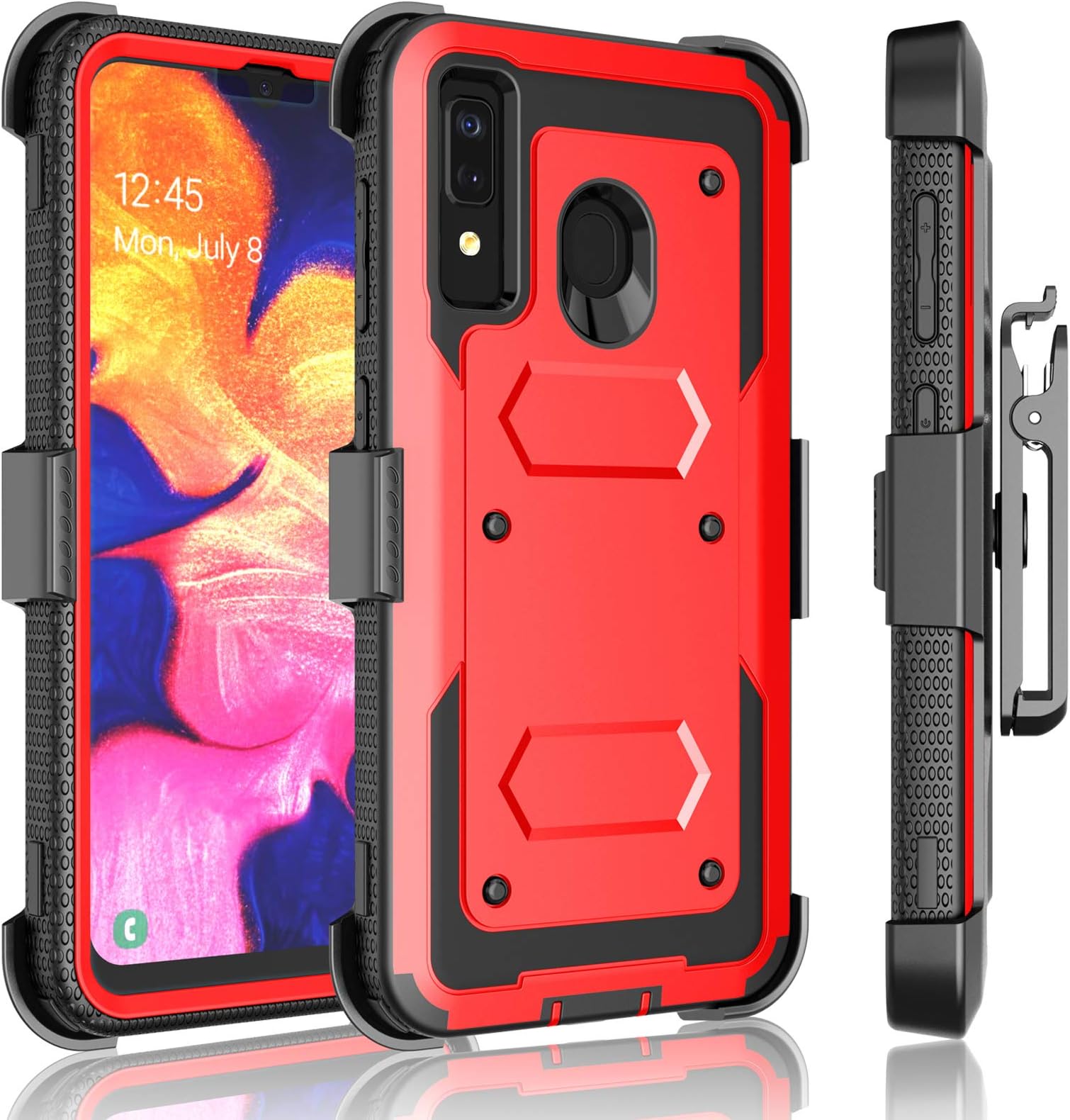 Tekcoo Galaxy A50 Case, Galaxy A20 / A30 Holster Clip, [Tshell] Shock Absorbing [Built-in Screen] Secure Swivel Locking Belt Full Body Carrying Phone Cases Cover for Samsung A20/A30/A50 11023436