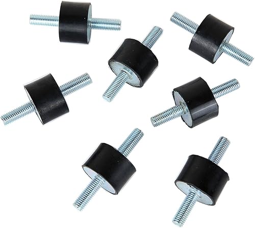 Miniatura 6 de Paquete de 8 pernos de goma M8 para amortiguadores antivibraciones, soporte de aislamiento de vibración cilíndrico de goma M8-0.787 in con 2 pernos