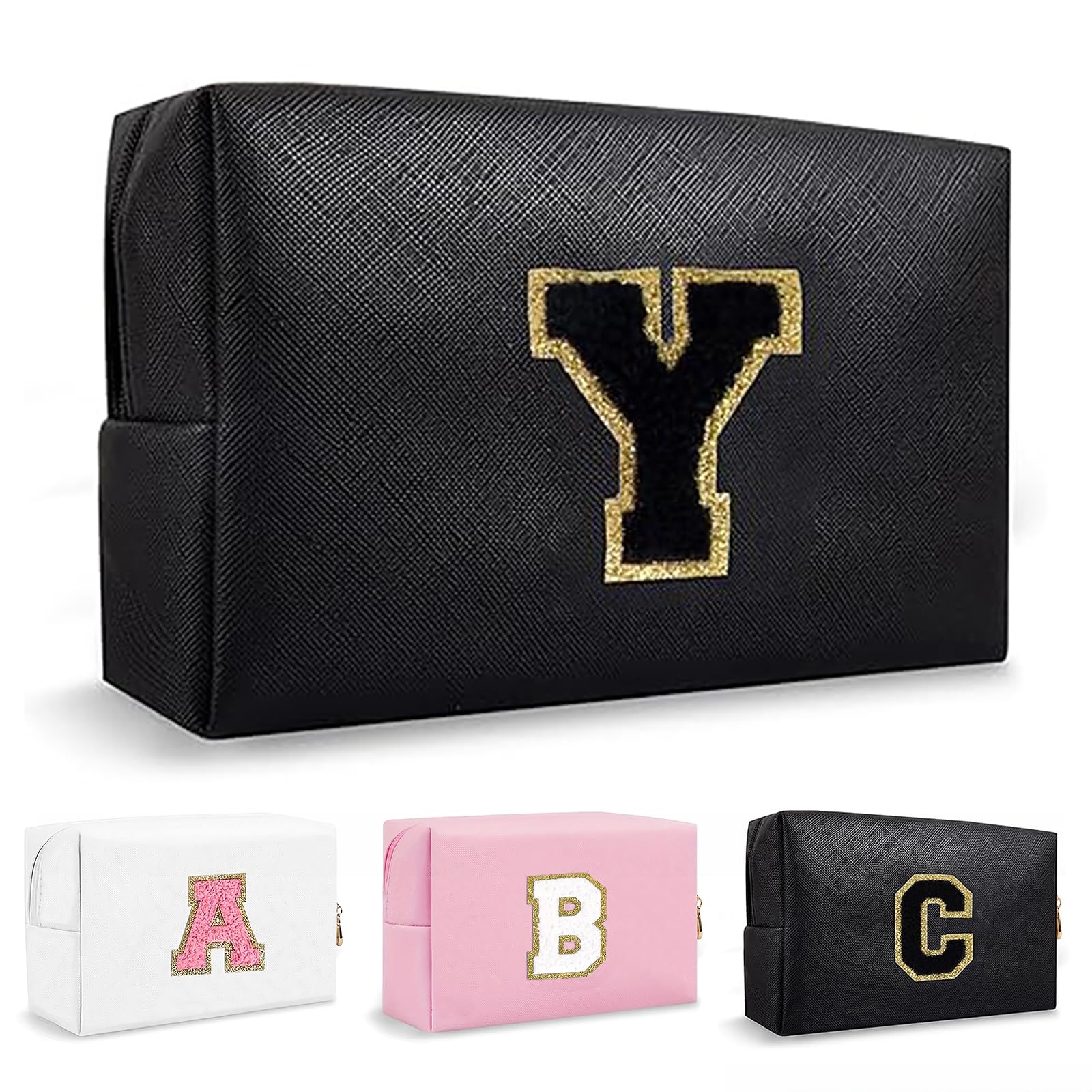 Bolsa de Maquillaje, Bolsa de Cosméticos Impermeable de Viaje, PU Cuero, Neceser de Baño, Bolsa De Aseo Y Almacenamiento para Mujer,Cosas Preppy para niñas Adolescentes (Letra A-Z) — view 119