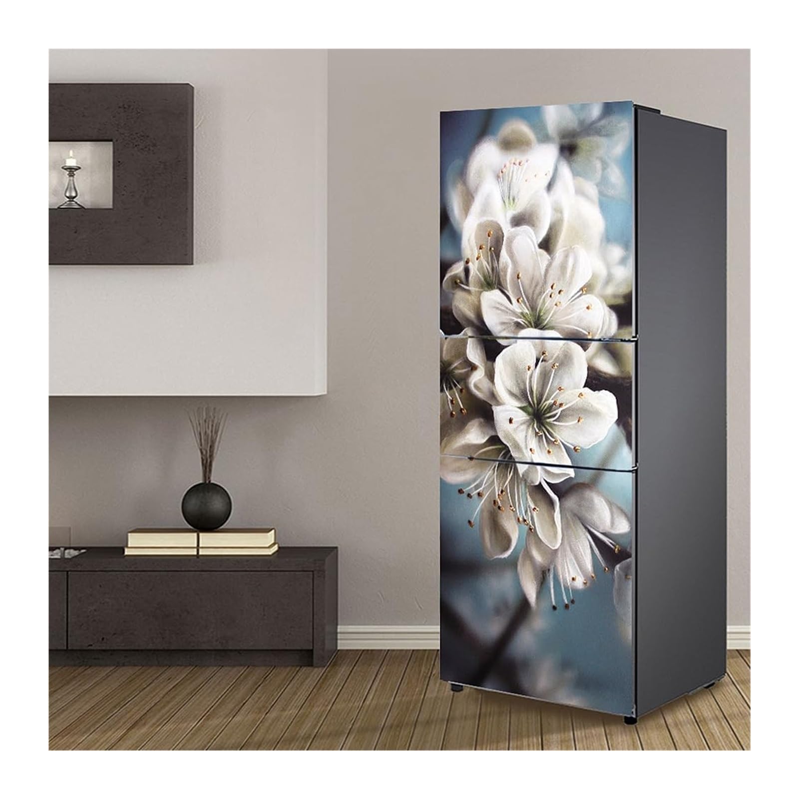 GDHKDDFL Minimalist, luxury-inspired fridge decals, Fridge Sticker Full Covering Door Covers Skins Wall Stickers for Kitchen Decal(M: 60x180 cm)