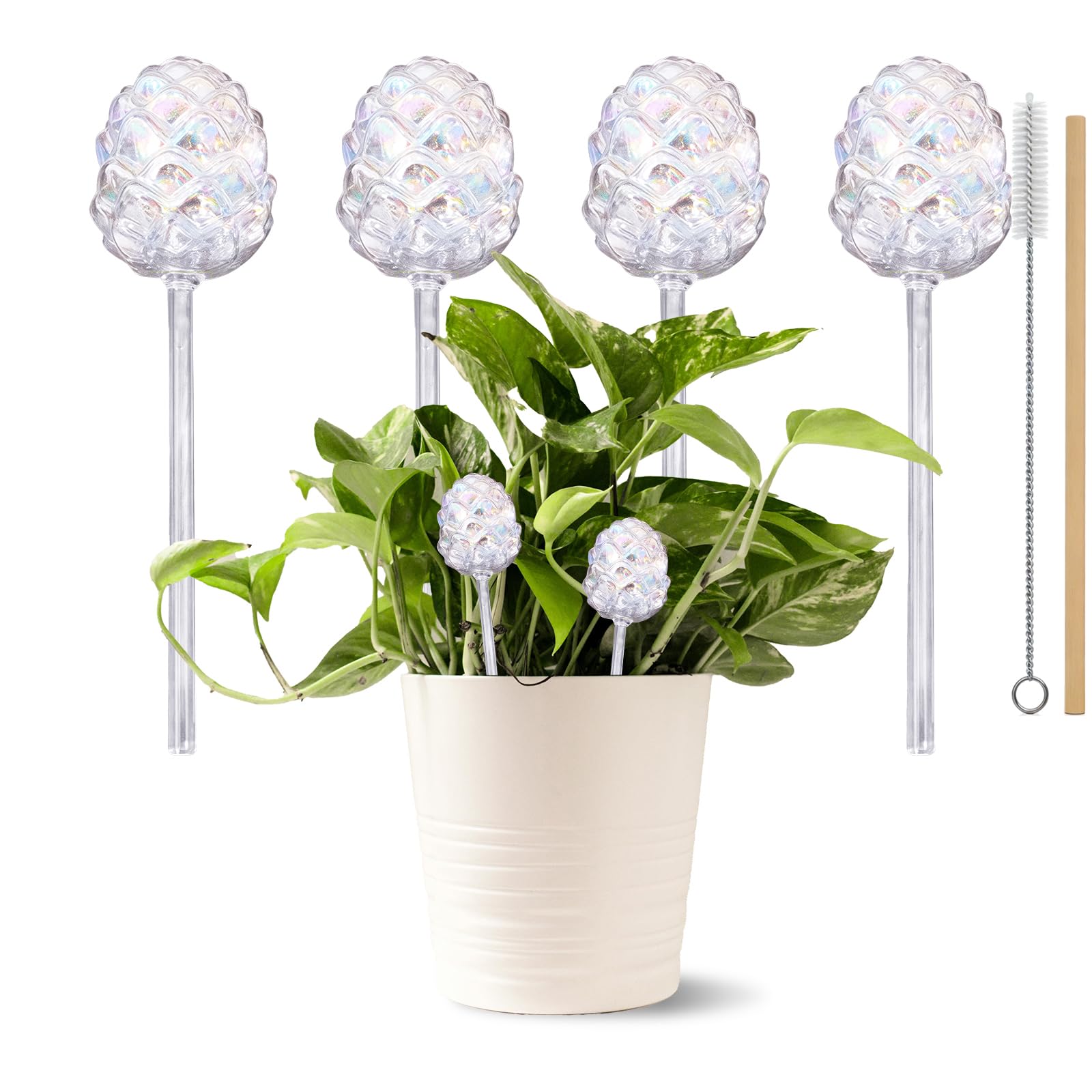 RoseFlower Globes d'arrosage en Verre, Plantes interieu dégradé Arc-en-Ciel à arrosage, système d'arrosage Automatique pour Plantes d'intérieur et d'extérieur, arrosage Plante Interieur
