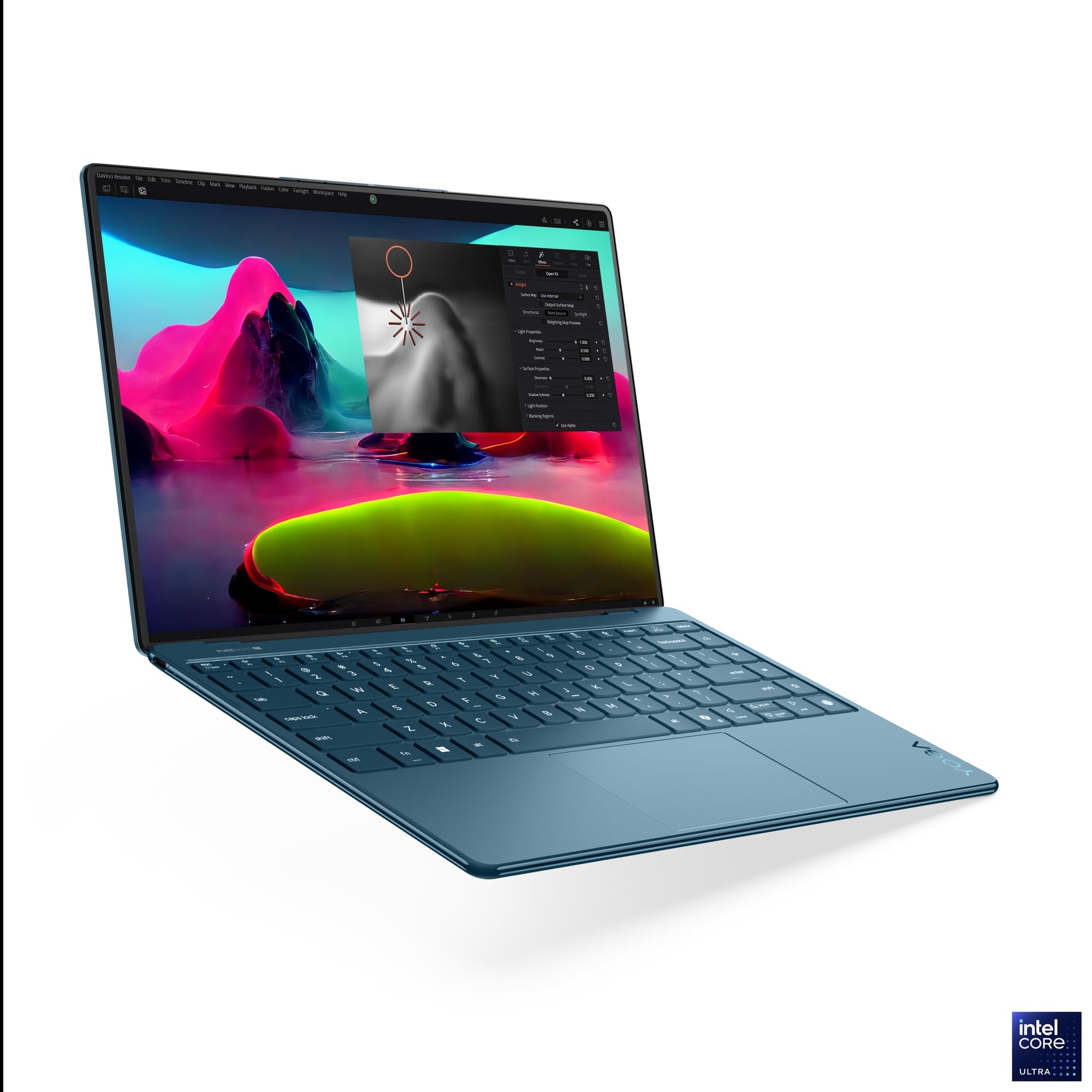 Lenovo Yoga Slim 9 14ILL10 - Ordinateur Portable 14'' 4K OLED WQUXGA Tactile Copilot+ (Intel Ultra 7 258V, RAM 32Go, SSD 1To, Intel Arc Graphics 140V, Windows 11 Home) Clavier AZERTY - Tidal Teal
