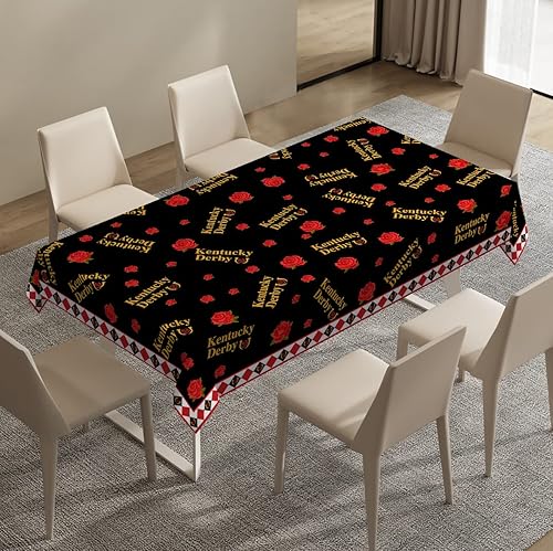 Miniatura 2 de Mantel Kentucky Churchill Downs para decoración de fiesta de carreras de caballos, hogar, cocina, comedor, mesa, 60 x 84 pulgadas