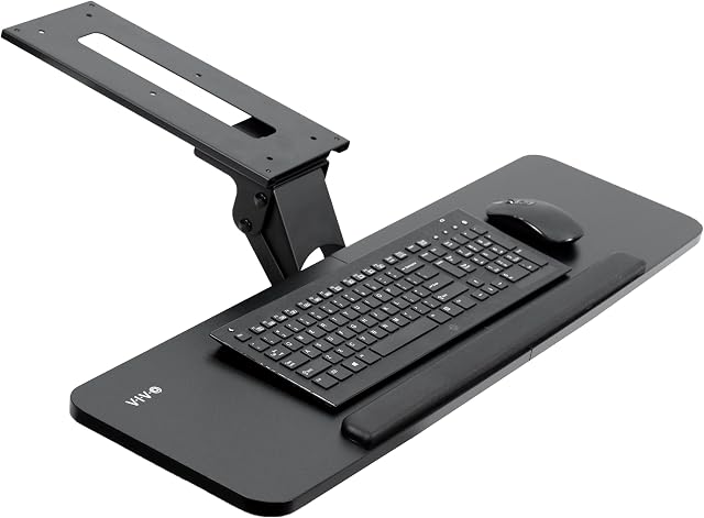 VIVO ajustable 34 x 10 carte-clé et plate-forme de souris d'ordinateur de inch, tiroir ergonomique sous table, plateau sous bureau, noir, MOUNT-KB36B
