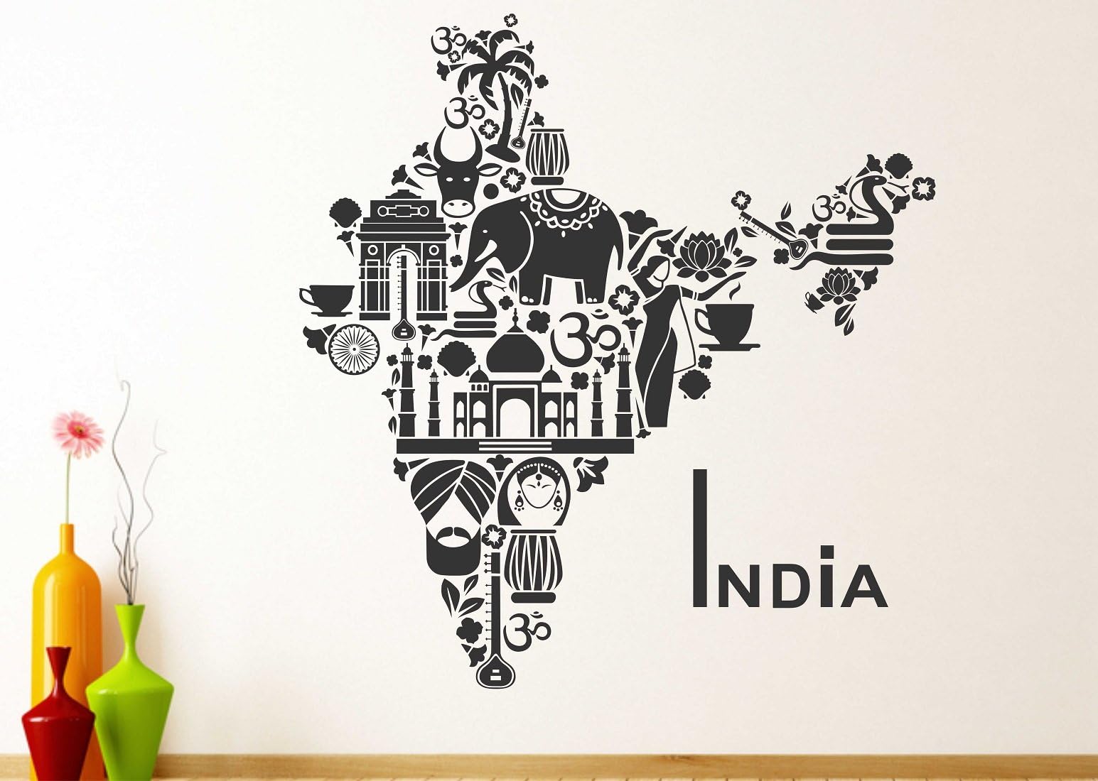 LANSTICK India MAP Sticker Extra Large India MAP Sticker