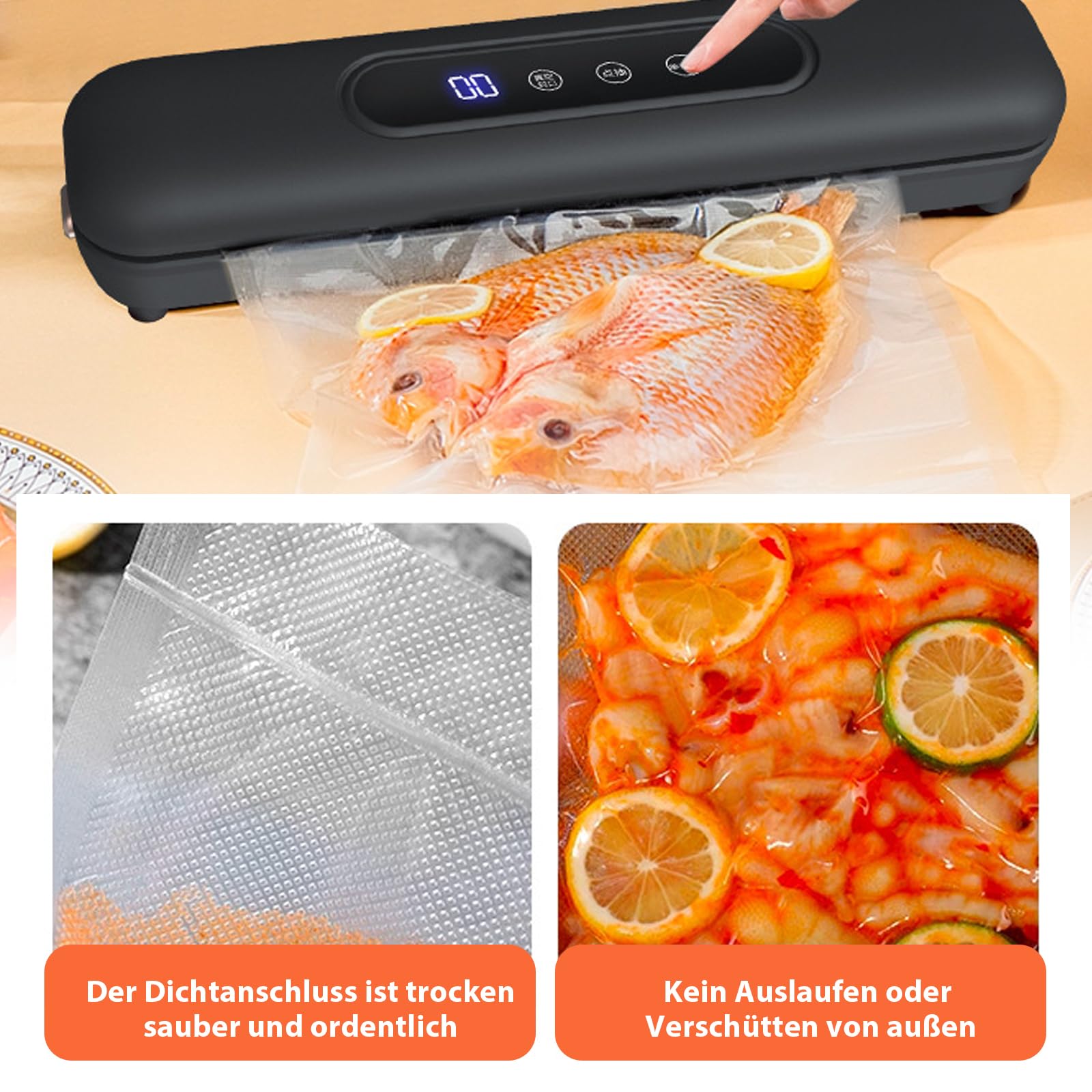 AKKEE Vakuumierer Vakuumierer Vakuumiergerät Lebensmittel bis zu 8x Länger Frisch, Rollenbreite 30 cm, Folienschweißgerät AKKEE Vakuumierer Vakuumierer Vakuumiergerät Lebensmittel bis zu 8x Länger Frisch, Rollenbreite 30 cm, Folienschweißgerät