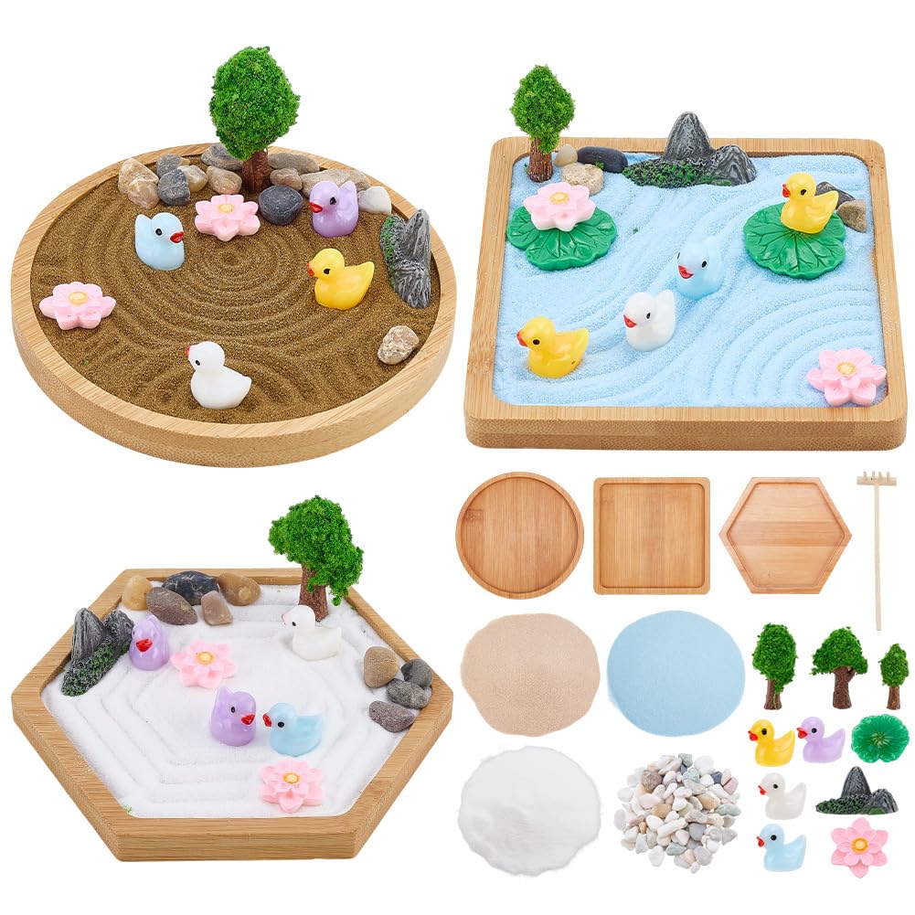 Amazon.com: WEBEEDY 3 Sets Mini Duck Zen Garden Kit for Desk Decor