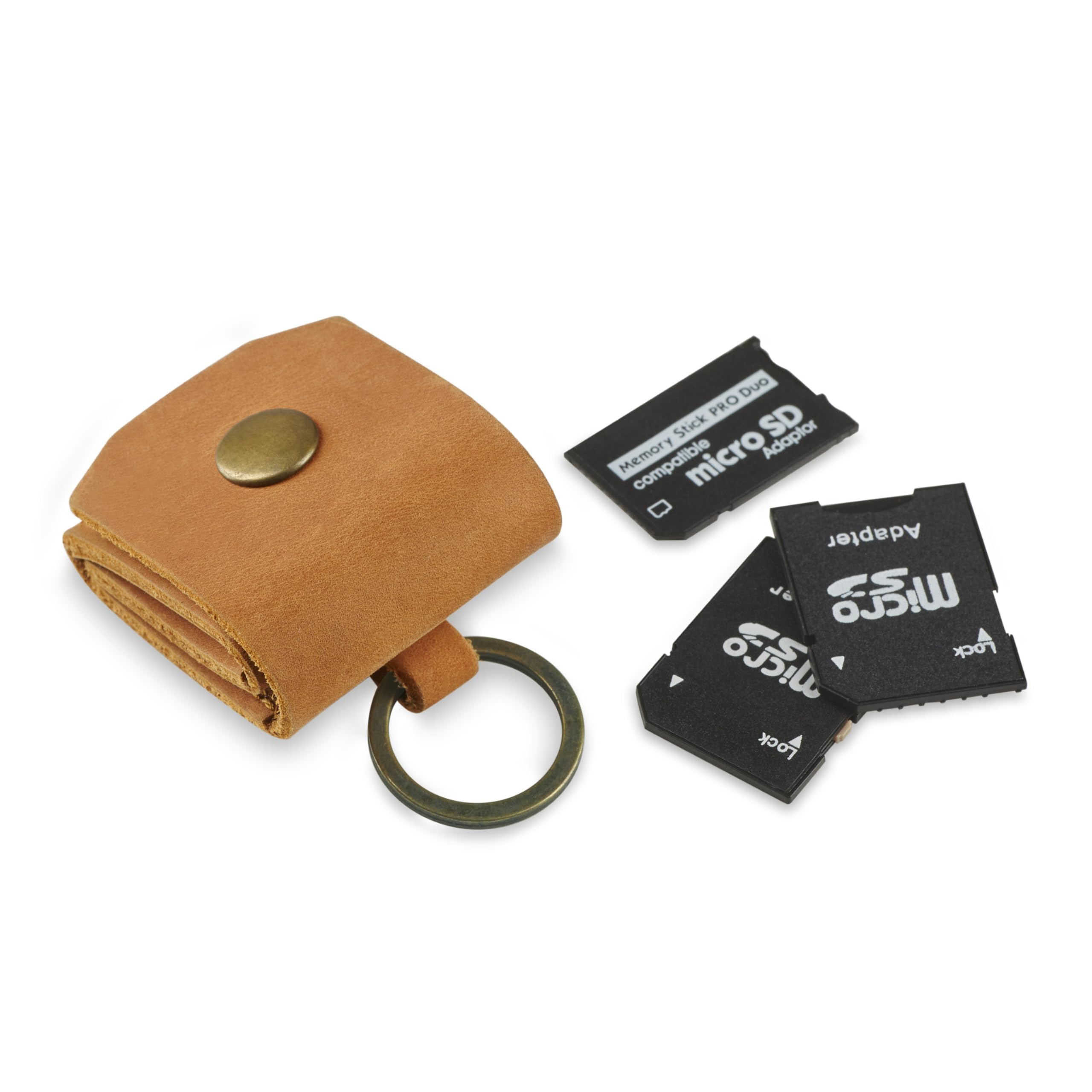 Amazon.com: Leather SD Card Holder Keychain, SD Card Case Key Fob