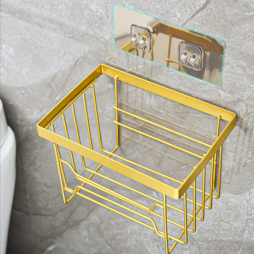 Portarotolo Carta Igienica da Muro Oro in Ferro e Pp per Bagno | Cambio Carta Semplice, Stile Moderno e Linee Sobrie, Adatto a Casa e Toilette