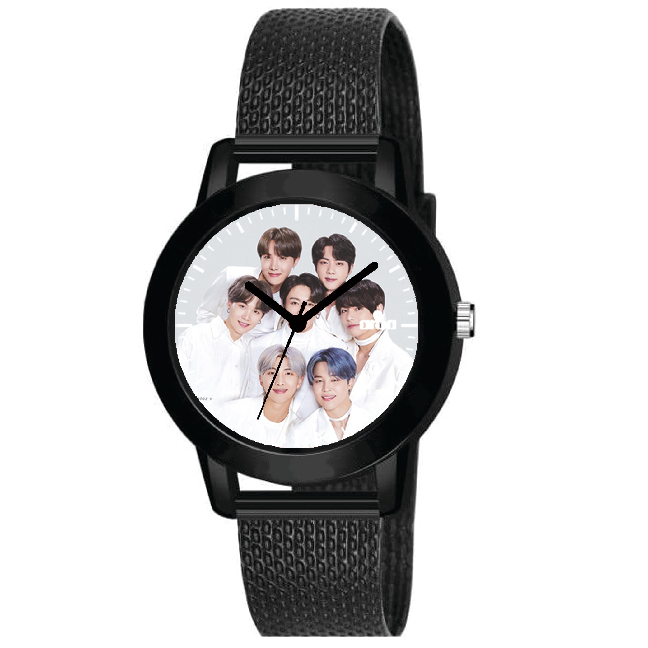 AROA Watch for Womens with BTS Bantang Boy Fully On White Model :758 in Black Metal Type Rubber Analog Watch White Dial for Women Stylish Watch for Girls (B0C7P1L7KC) Amazon Price History, Amazon Price Tracker