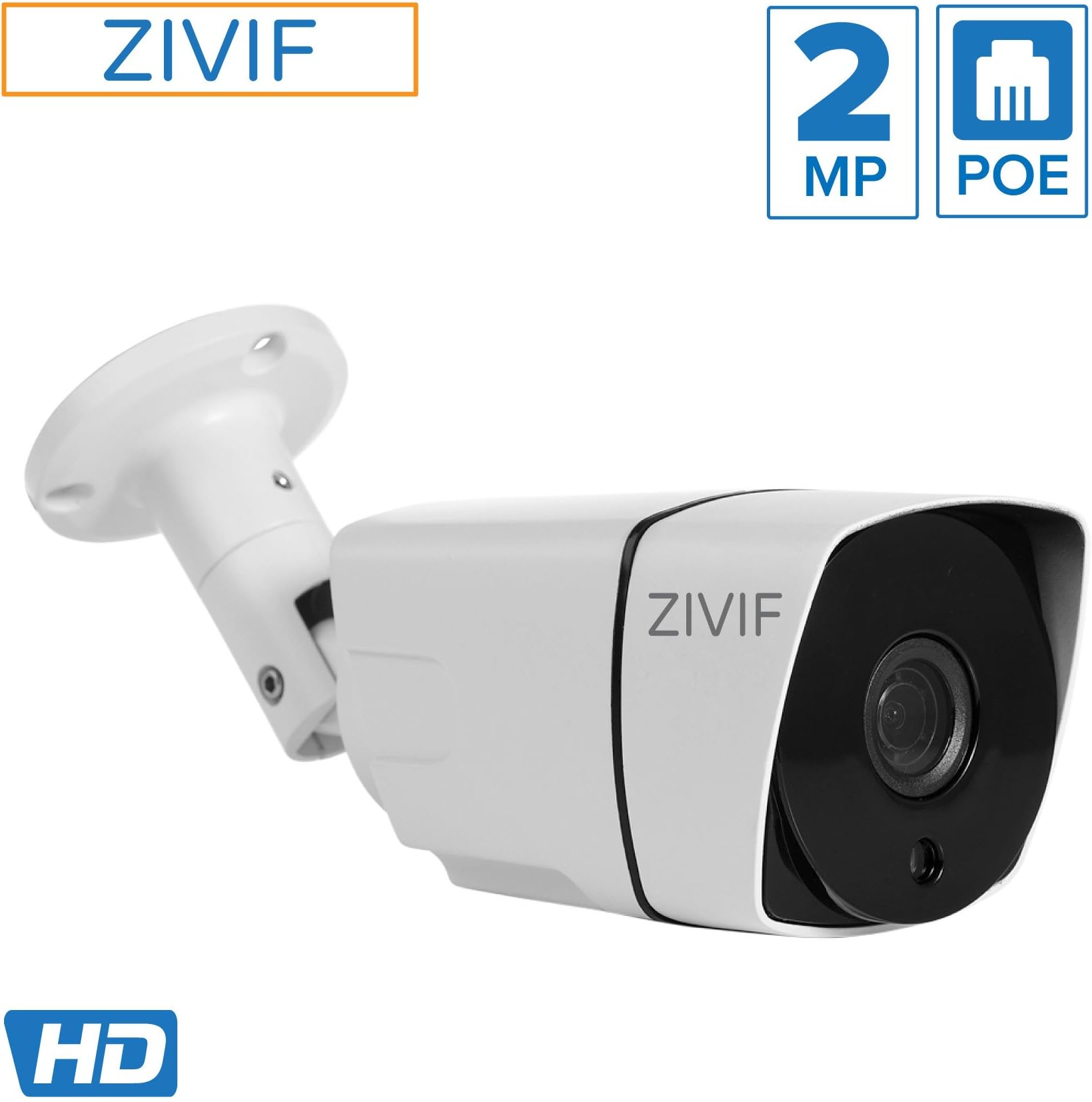 PoE Security IP Camera 1080P Bullet Indoor Outdoor Network CCTV Cameras with Wide Angle IR Nightvision Motion Detection