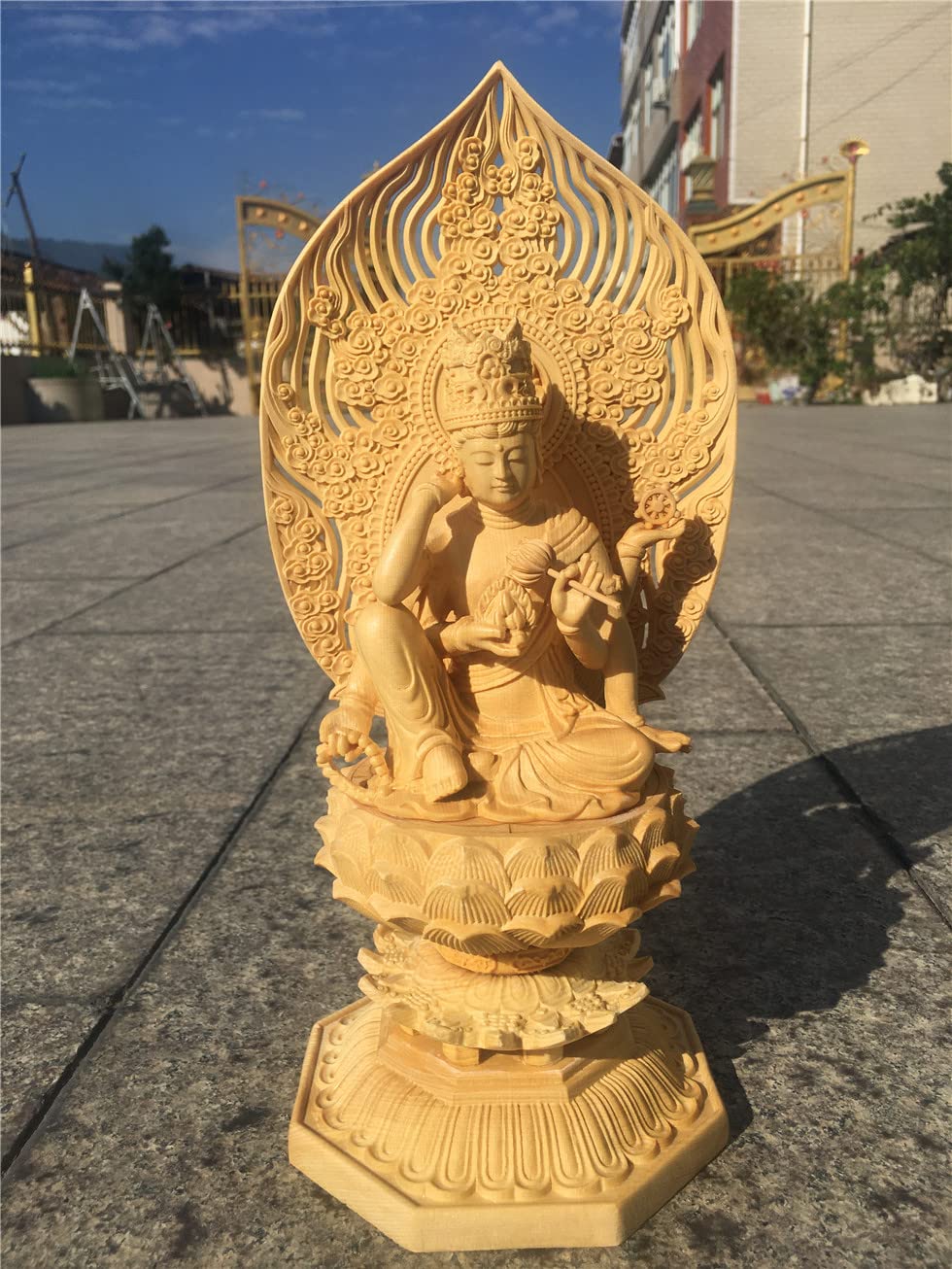 【セール・匿名配送】 座像　総高さ約25㎝　一面六臂　神像　仏像　坐像 セール・匿名配送】 座像 総高さ約25㎝ 一面六臂 神像 仏像 坐像