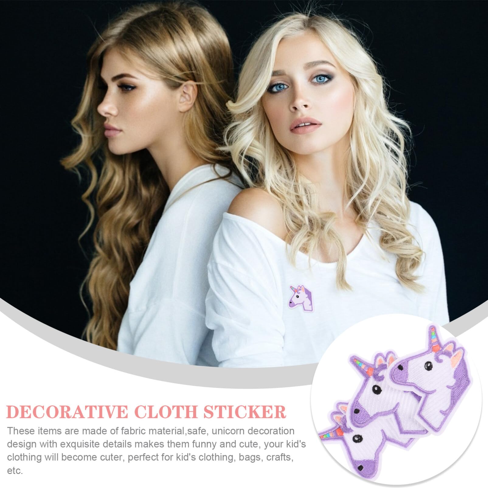 3pcs Unicorn Iron On Patches - Embroidered Applique For Clothing, Jackets, Backpacks (Pearlescent Lip Gloss Design) - View #7