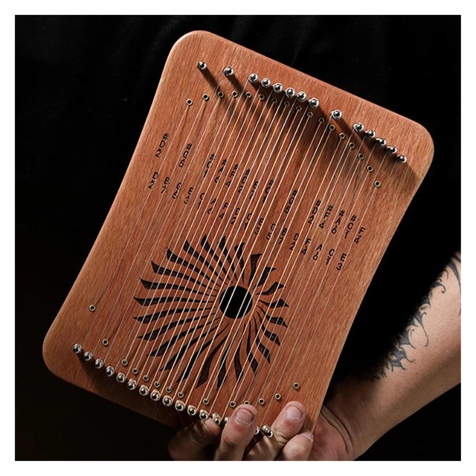 xilofono professionale Lira Arpa 31 Corde Lira Arpa Professionale Tastiera Strumento Musicale Durevole Facile Da Usare(Coffee color)