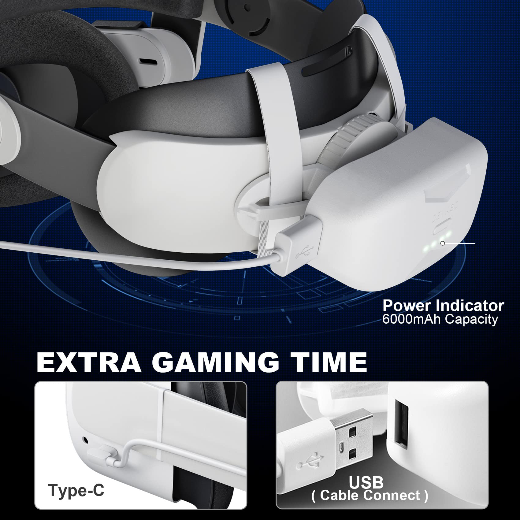 Amazon.co.jp: VRバッテリーパック Oculus/Meta Quest 2に対応 6000mAh 
