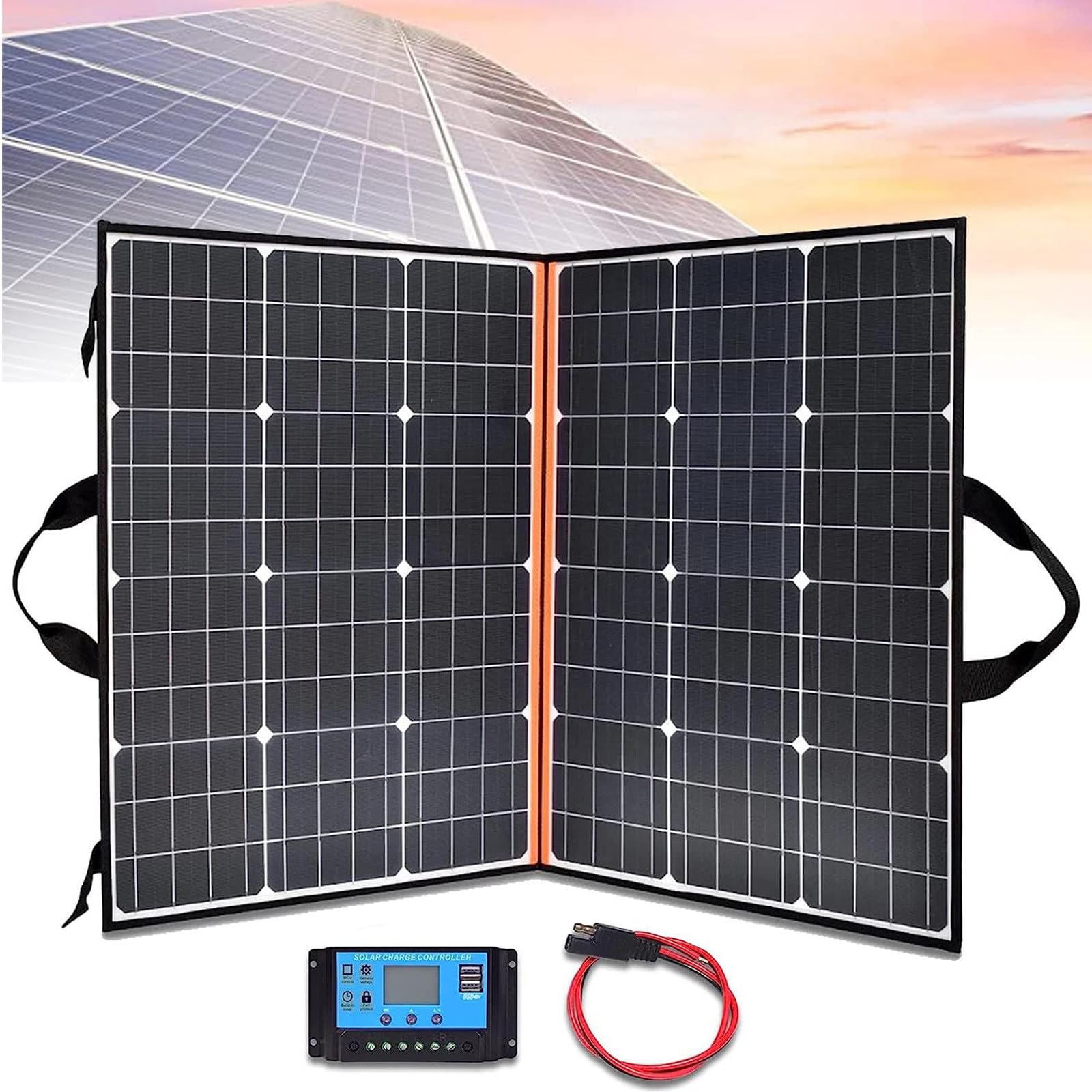 Kit De Panneau Solaire Pliable Monocristallin Portable Léger avec Sortie USB De Contrôleur pour Bateau De Camping-Car RV