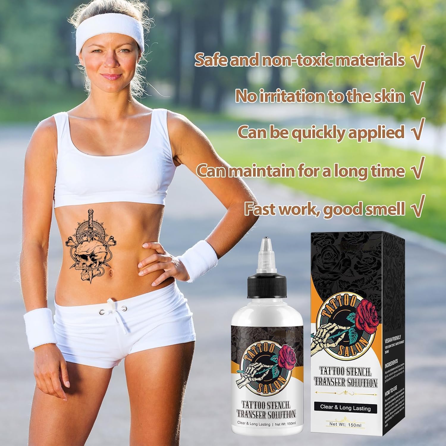 Tattoo Stencil Transfer Gel 150ml Gel de Transferencia de Tatuajes Gel Stencil Tatto Gel de Transferencia Tatuajes Profesional Gel de Transferencia de Plantillas Tatuaje para Principiantes