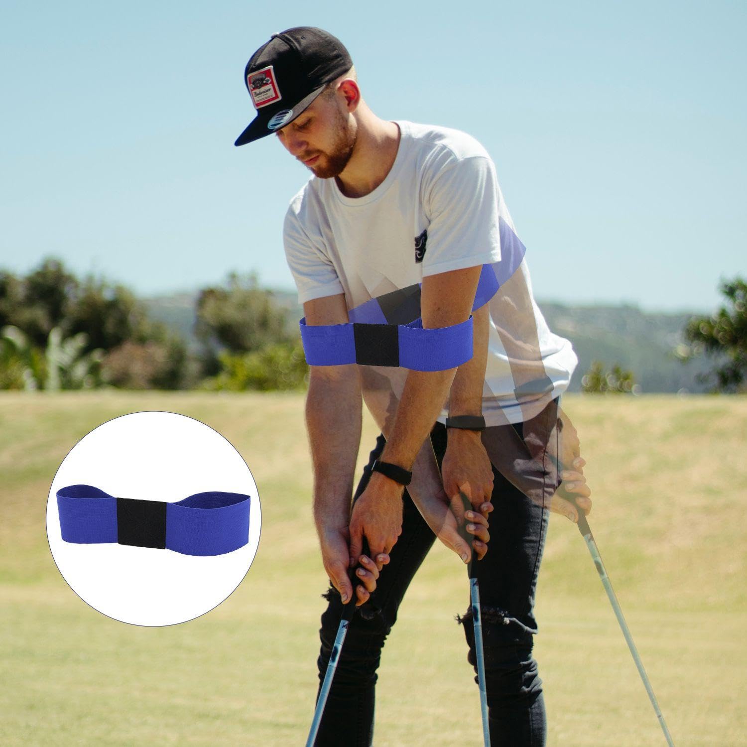 Corrector De Brazo para Entrenamiento De Golf, Entrenador De Swing De Golf, Correa De Brazo Auxiliar, Corrector De Agarre De Golf, 2 Uds.
