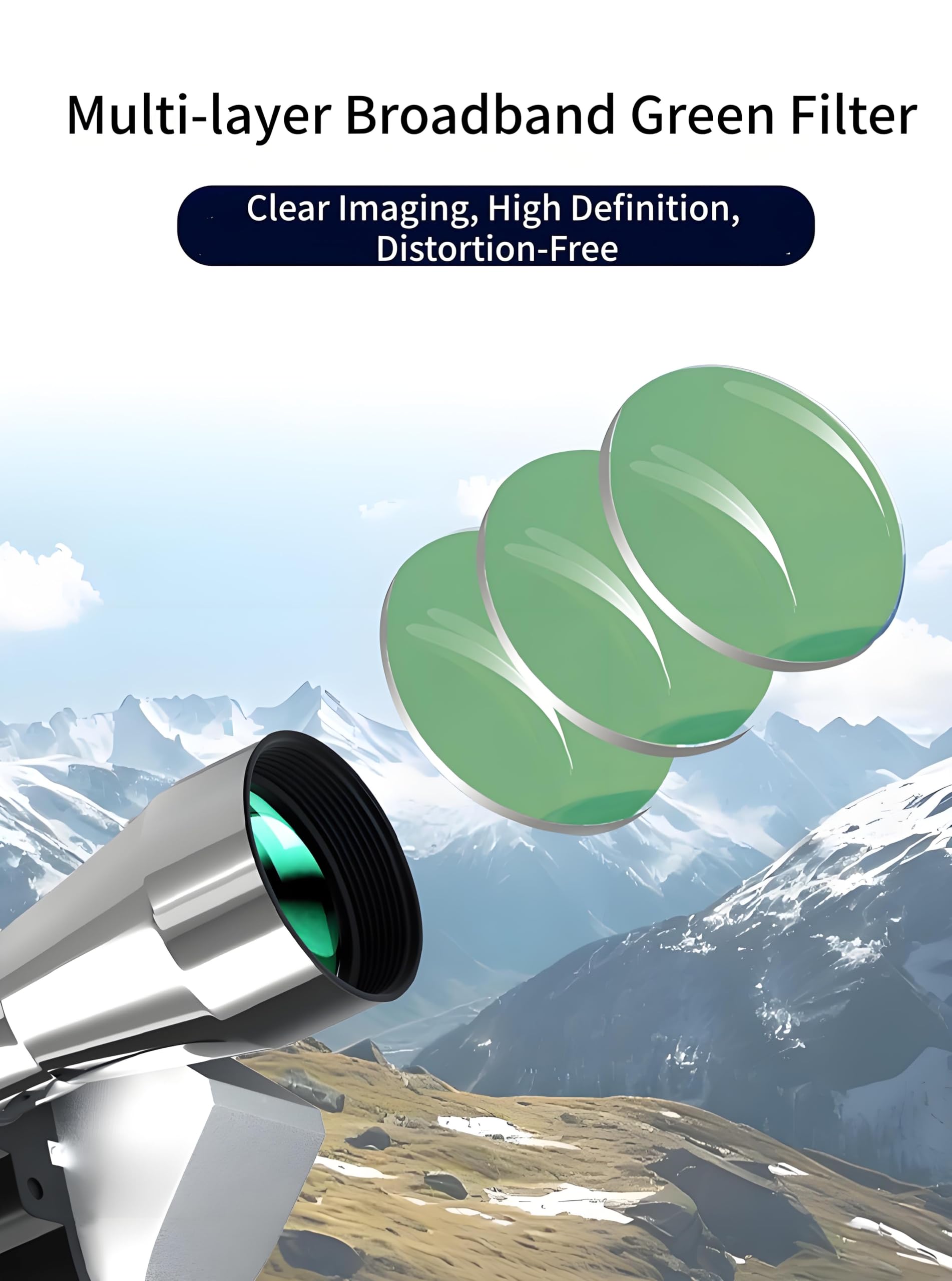 Mengshen 8x20 Monokular Teleskop Silber 8X Vergrößerung mit Handy Halter Adapter Tragbar für Outdoor Reise Vogelbeobachtung
