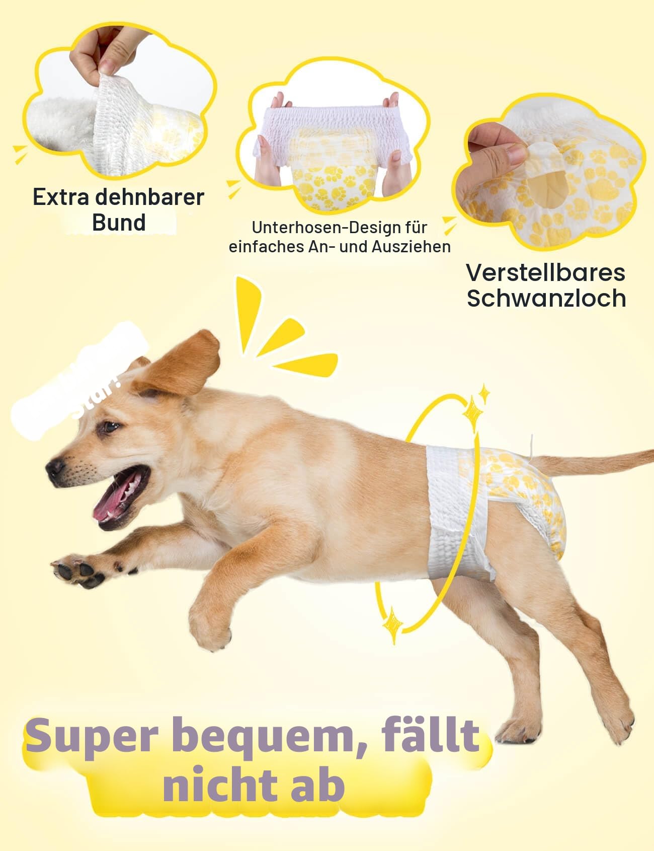 Dono Hundewindeln - 24 Stück, Windeln für weibliche Hunde, zum Anziehen, geeignet für Inkontinenz, Training, Reisen