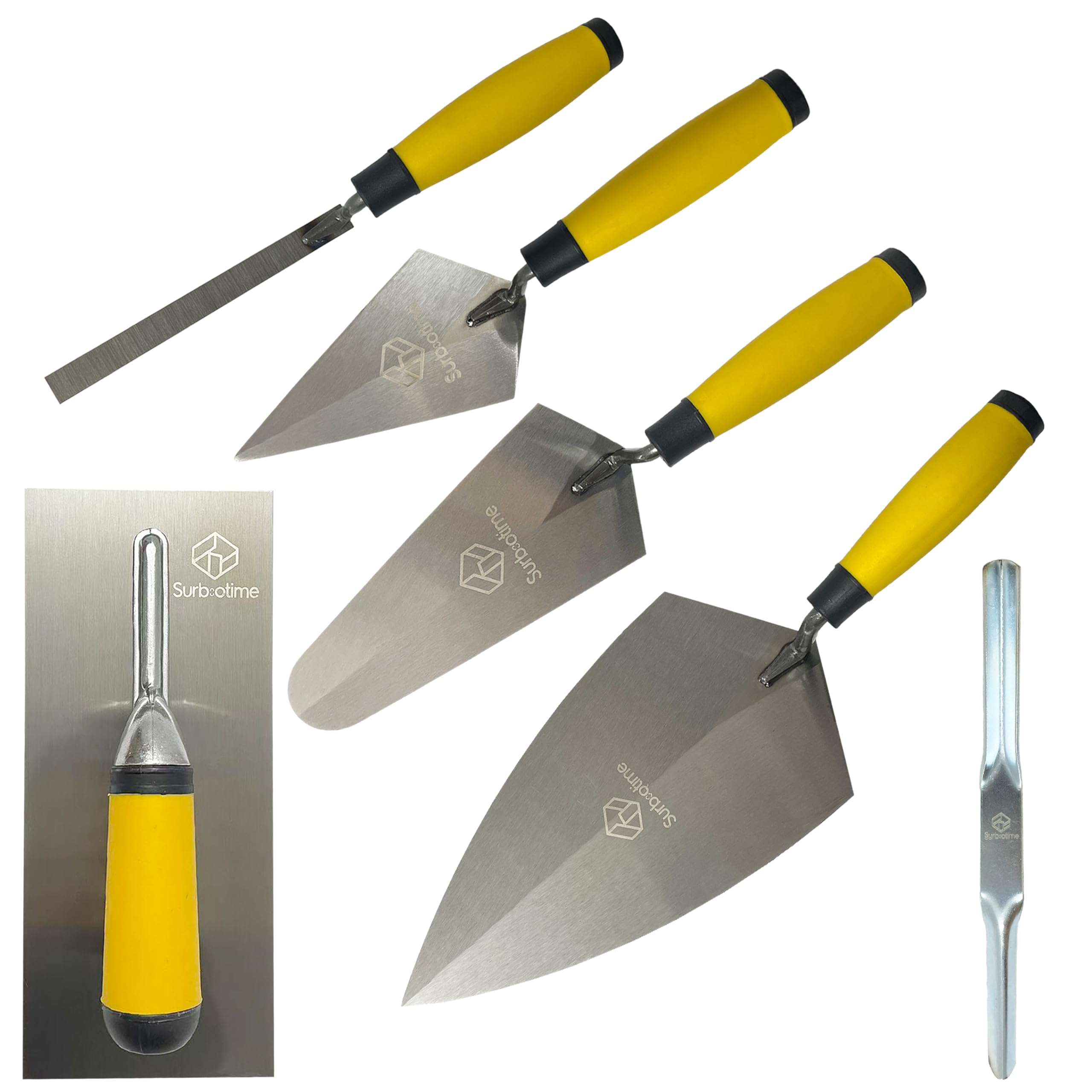 6-Piece Trowel Set - Grouting, Plastering and Cement Trowels - Durable Carbon Steel - Building Bricklaying, with Soft-Handle Handles. A Hand Tool Set Suitable for DIY Enthusiasts and Professionals — image 1