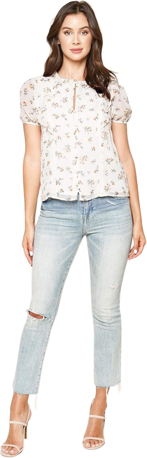 Sugar Lips Women's Reyes Floral Print Ruffled Blouse - Image 2
