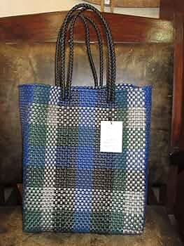 メキシコ 手編みメルカドバッグ・ARROW（S）★シルバー系カラー かごバッグ メキシコ 手編みメルカドバッグ・ARROW（S）☆シルバー系カラー