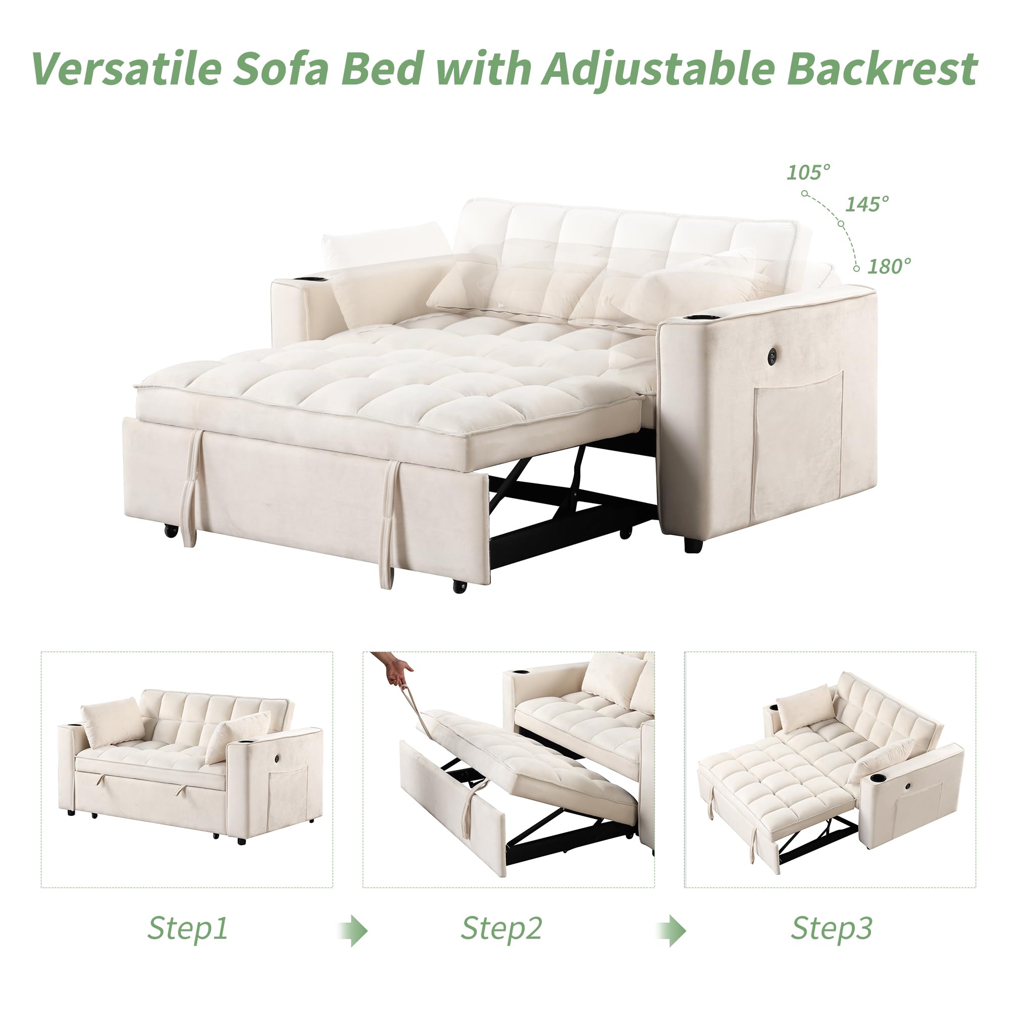 Fauteuil Convertible Chauffeuse Convertible 1 Place Avec Oreiller 5 Positions En Tissu Lin Éponge 54x56x70cm Rouge