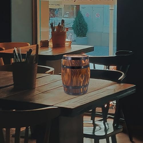 Miniatura 3 de Maceta de barril de roble, maceta de madera, contenedor de plantas rústicas, 27.00X21.00X21.0.0 in/10.61X8.25X8, uso en interiores y exteriores,