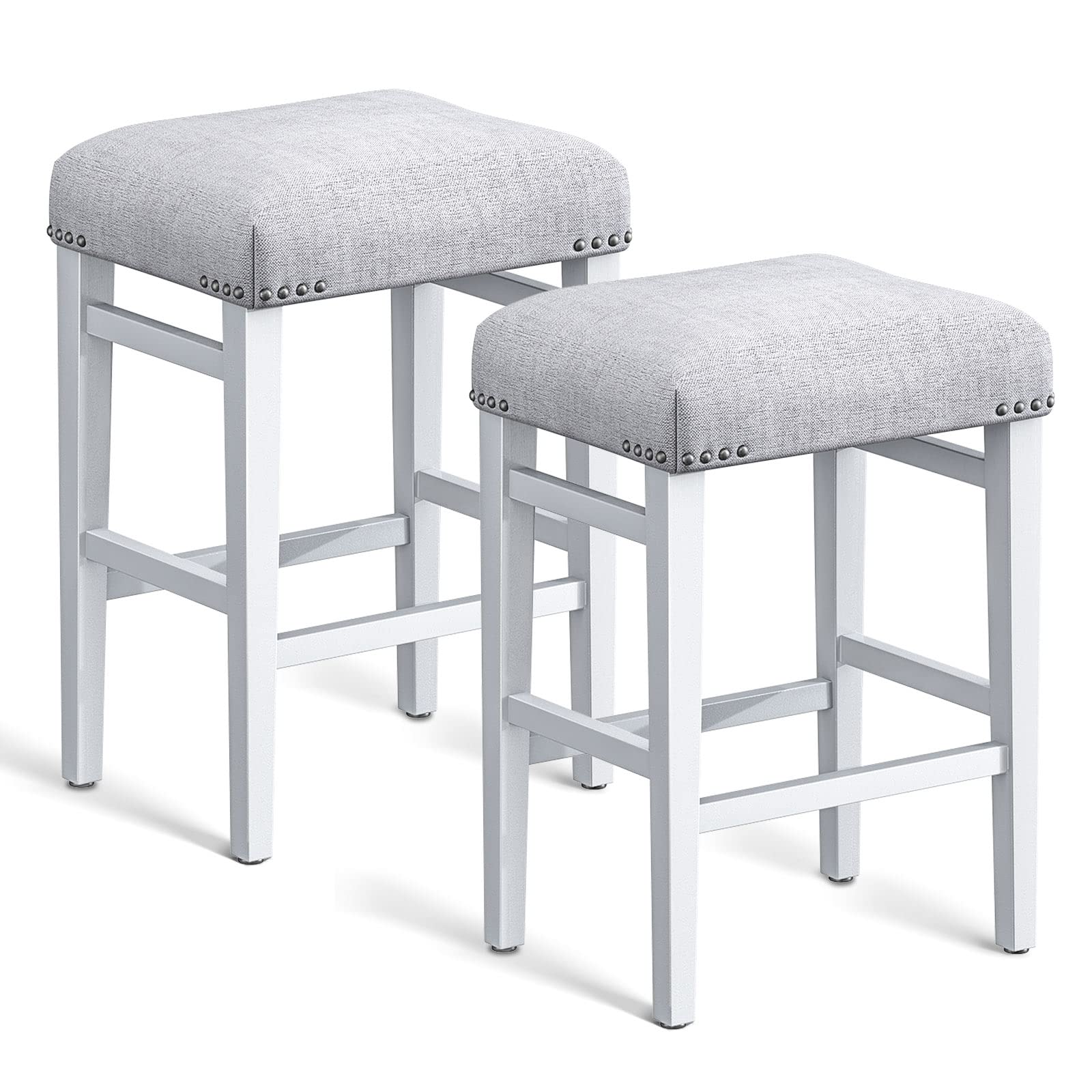Photo 1 of **SEE NOTES**
ODK 23" Bar Stools of 2 Modern Saddle Stool Set of 2