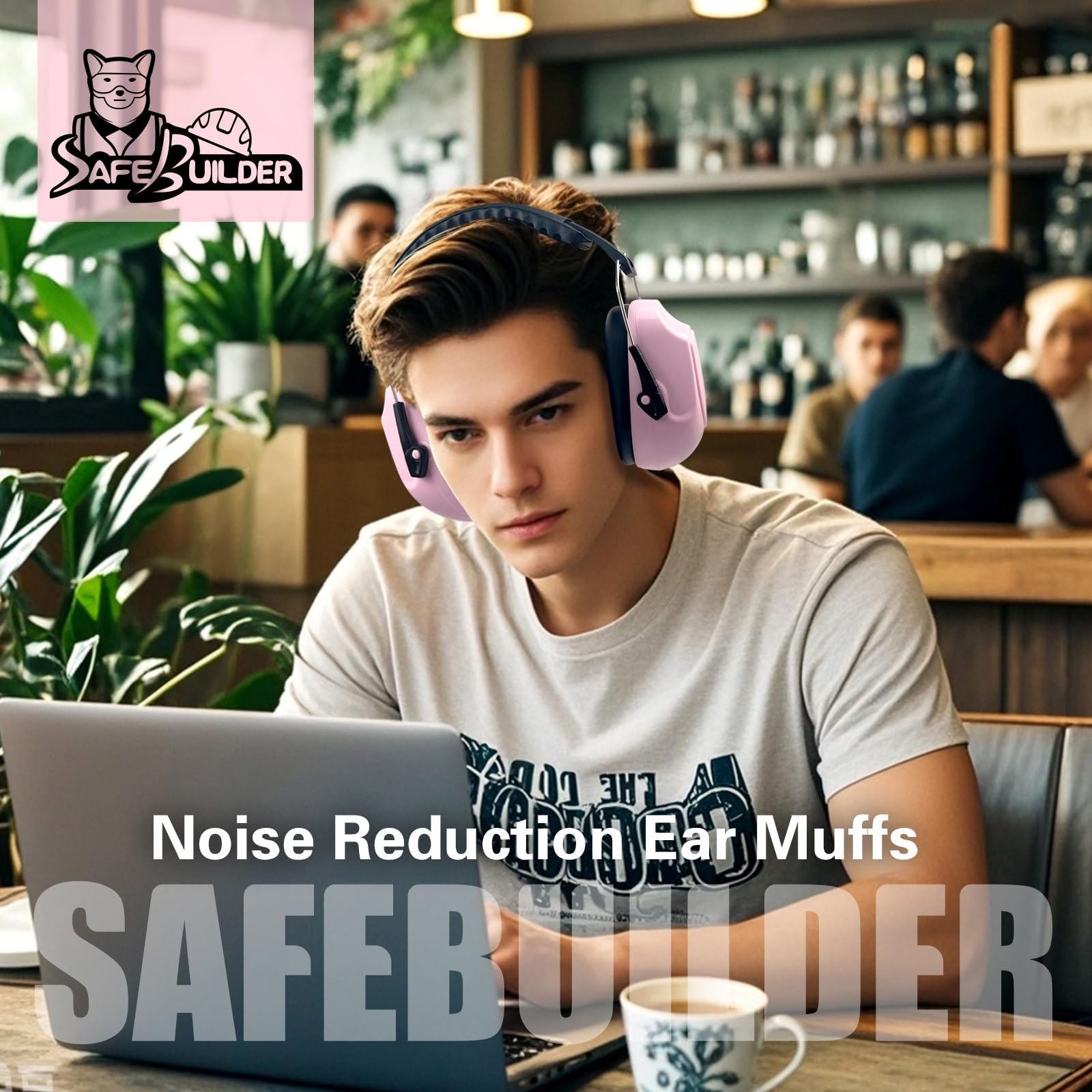 SAFEBUILDER Orejeras de seguridad ANSI-NRR de 26 dB, reducción de ruido, para adultos, a prueba de sonido, para trabajar tiro industrial