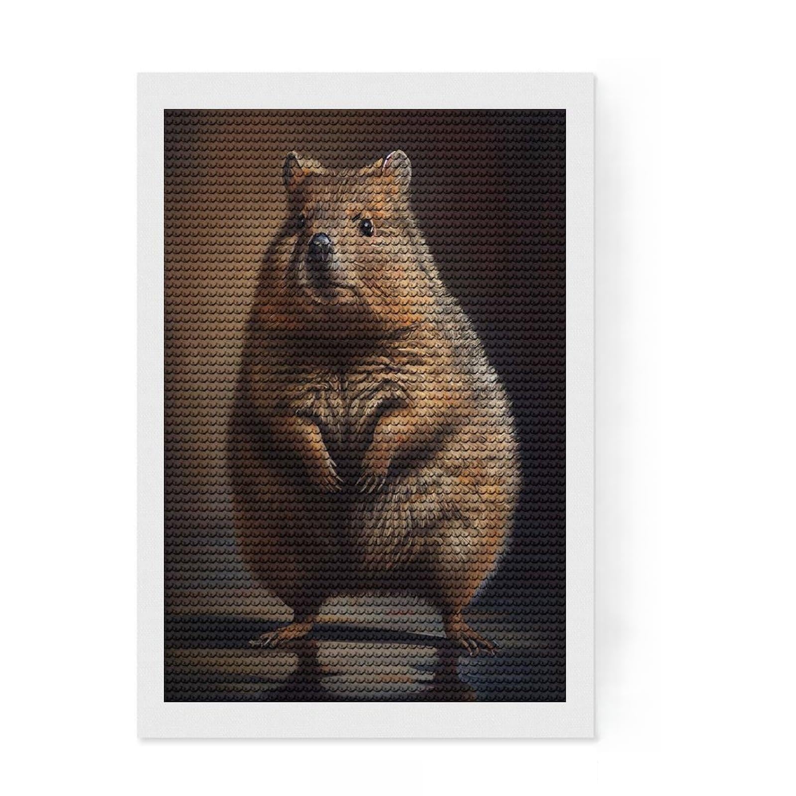 Junmoney Quokka Oil Paint 5D Diamond Painting Kit 8"x12", for Women, Farmhouse Decor, Boho Decor, Thoughtful Present, Relaxing DIY