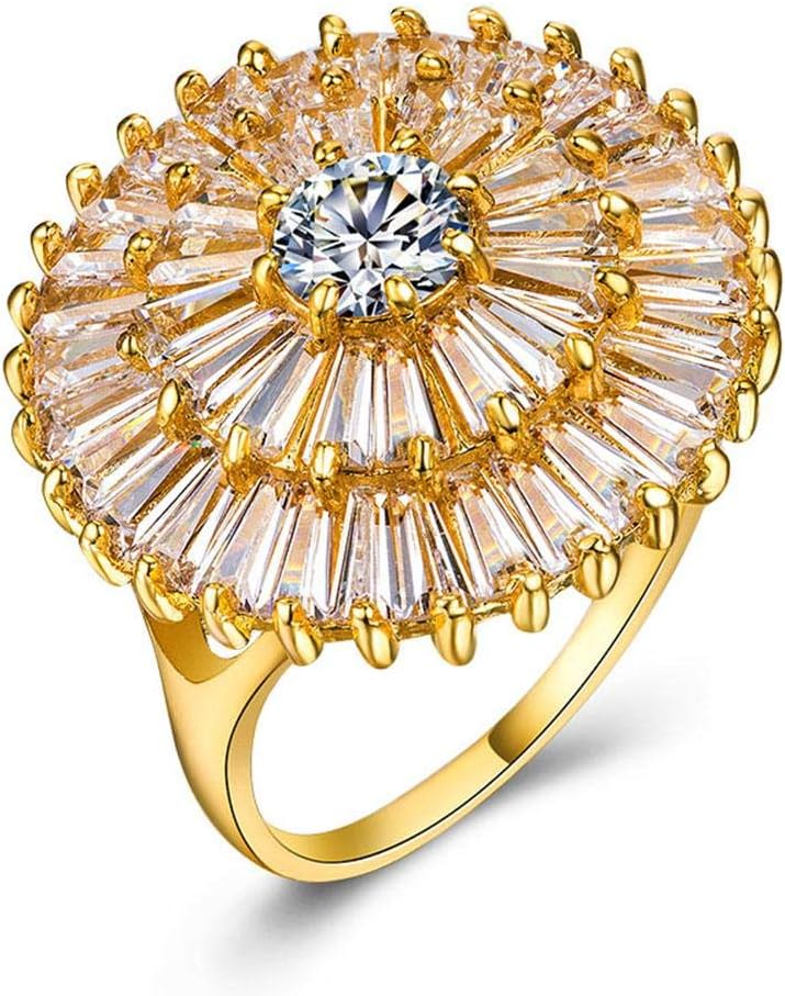 CHARHODENFashion Girl Flower Ring Gold Plated Elegant Jewelry for Women and Girl all ages -7
