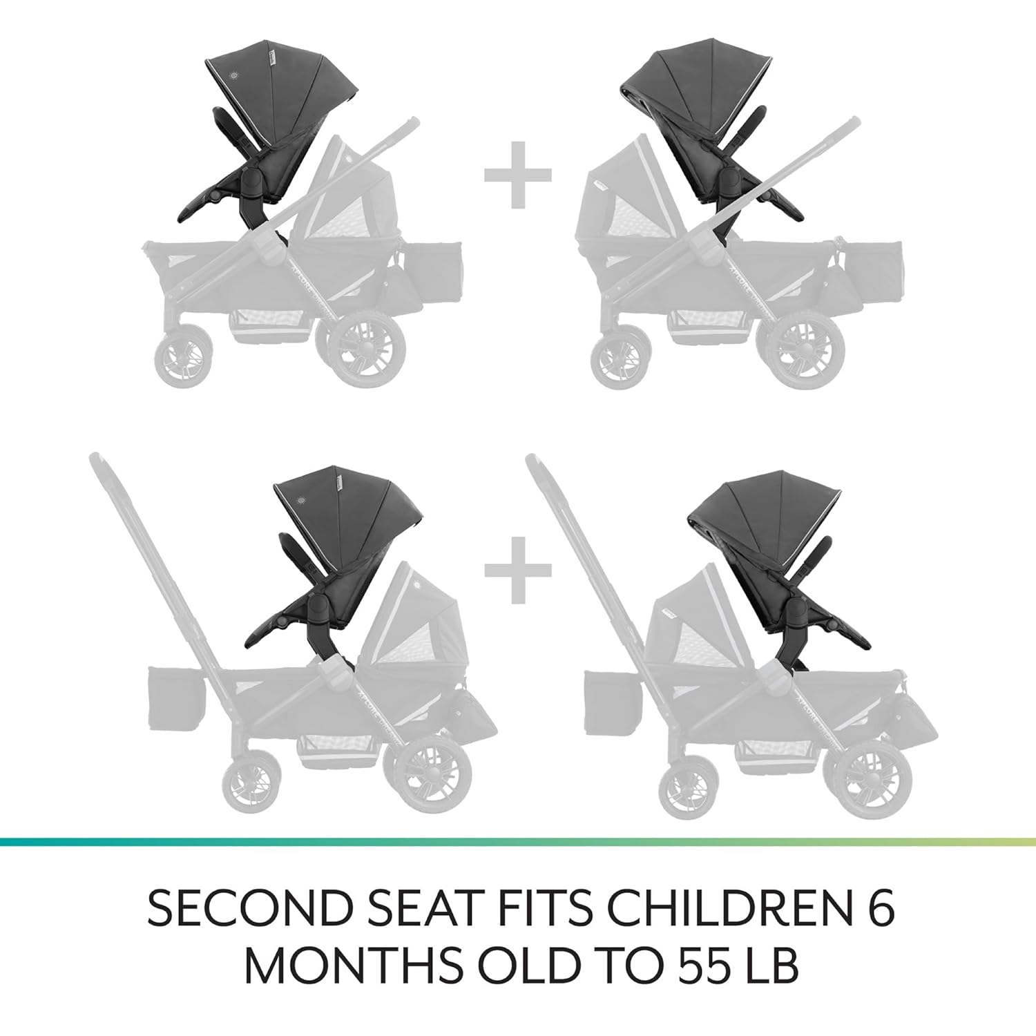 Evenflo Pivot Xplore Stroller Wagon Second Seat, Adventurer Gray