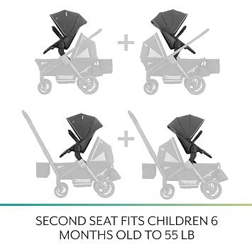 Evenflo Pivot Xplore Stroller Wagon Second Seat, Adventurer Gray