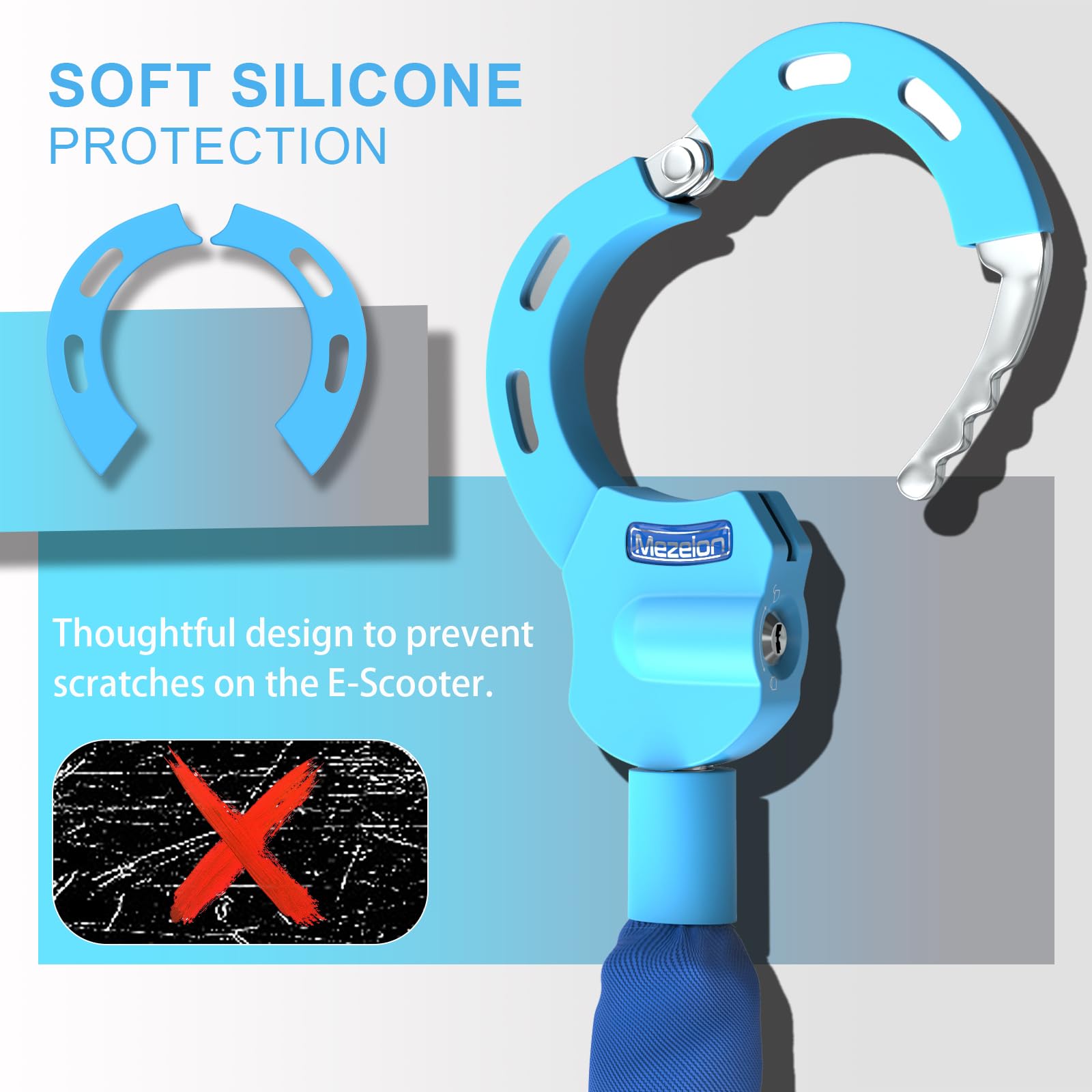 Antifurto Bici | Antifurto Monopattino Elettrico, Catena Lucchetto (4 Colori) Ideali per Biciclette, Scooter Elettrico, Moto