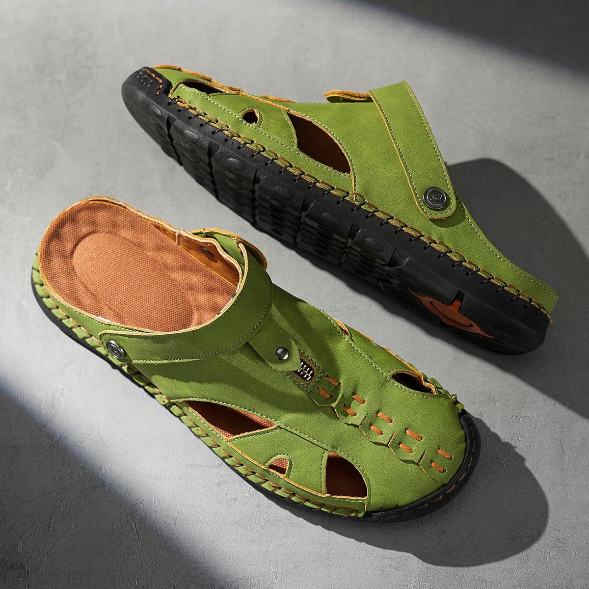 Women's Leather Sandals Adjustable Backstrap Fisherman Sandals Comfortable Outdoor Casual Summer Beach Walking Slippers