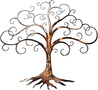 Vista 1 de Arte de pared de metal de árbol de la vida arremolinado hecho a mano para el hogar