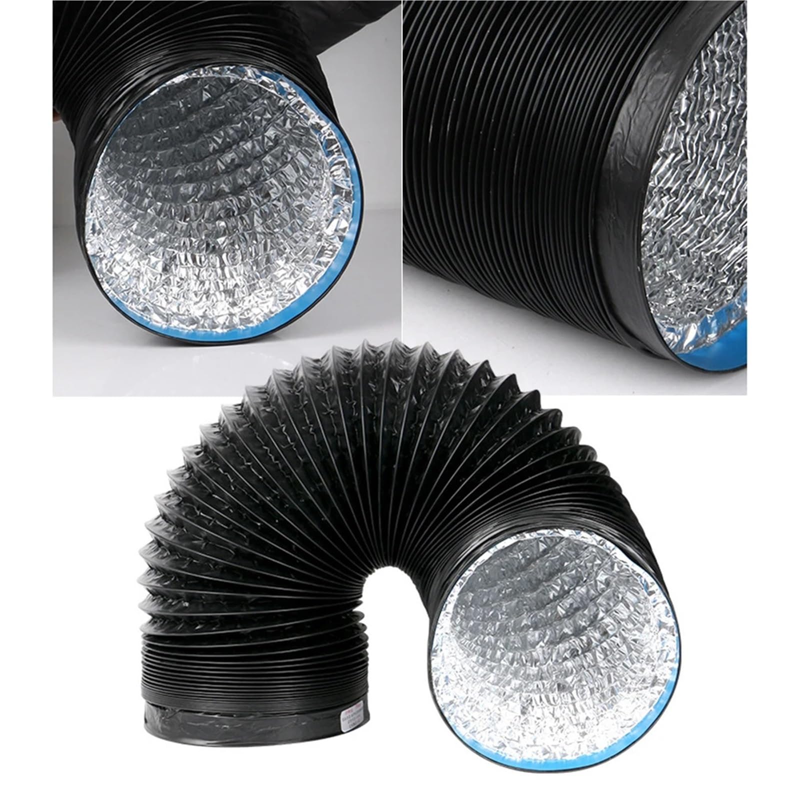 Abluftschlauch Flexibles PVC-Aluminiumfolie-Belüftungsrohr, Küchenabluftschlauch, Abluftkanal, Heimwerker-Sanitär(600cm)