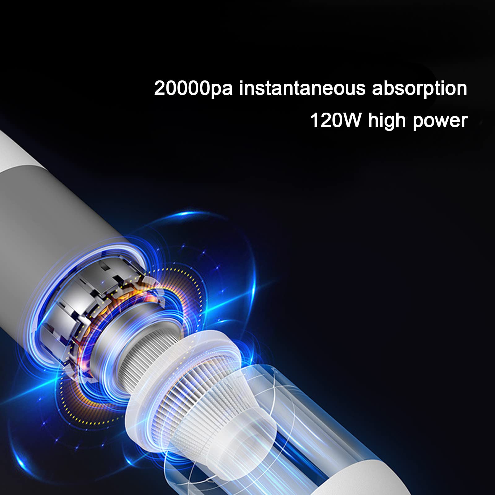 Aspiradora de Coche inalámbrica con Potente succión, aspiradora de Mano 2 en 1 y Bomba de soplado Manual, Mini aspiradora para Grietas, Limpiador de Teclado, Carga rápida Recargable por USB