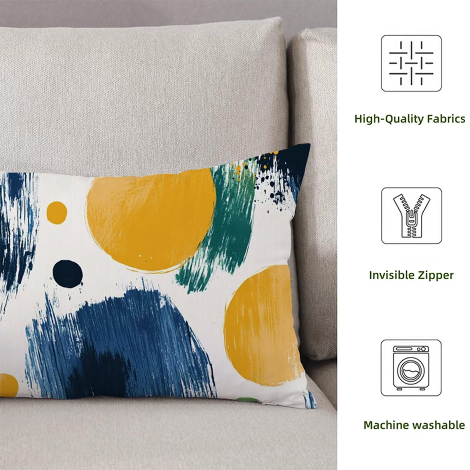 Boczna poduszka do spania, żółta poszewka na poduszkę 180 x 60 cm duża poszewka na poduszkę, len dwustronny nadruk nordycka poszewka na poduszkę, z zamkiem błyskawicznym ciążowe poduszki do spania z