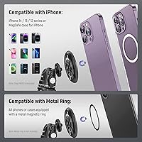 Vista 7 de NEEWER Soporte magnético para teléfono trípode con adaptador de rosca de 1/4" compatible con iPhone MagSafe, palo selfie para 15 Pro Max 15 Plus 14